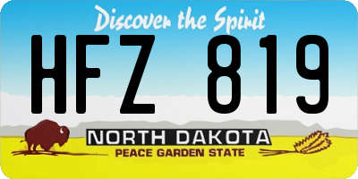 ND license plate HFZ819