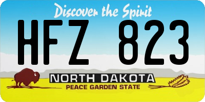 ND license plate HFZ823
