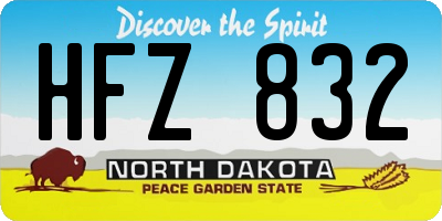ND license plate HFZ832