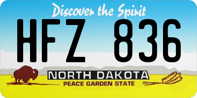 ND license plate HFZ836