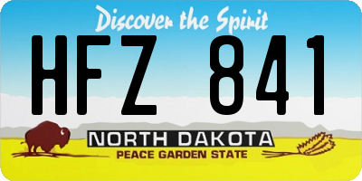 ND license plate HFZ841