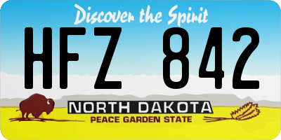 ND license plate HFZ842