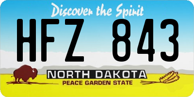ND license plate HFZ843