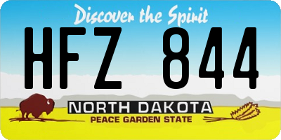 ND license plate HFZ844