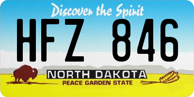 ND license plate HFZ846