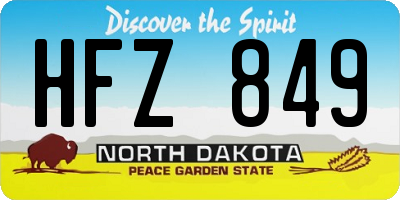 ND license plate HFZ849