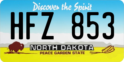 ND license plate HFZ853