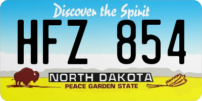 ND license plate HFZ854