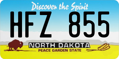 ND license plate HFZ855