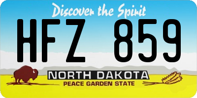 ND license plate HFZ859