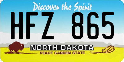 ND license plate HFZ865