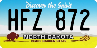 ND license plate HFZ872