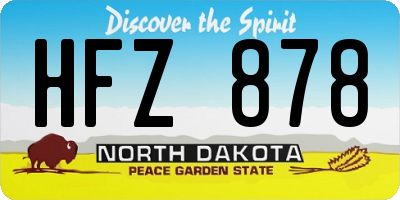 ND license plate HFZ878