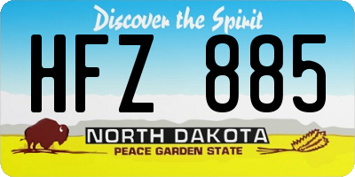 ND license plate HFZ885