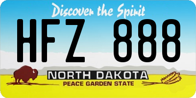 ND license plate HFZ888