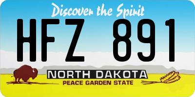 ND license plate HFZ891