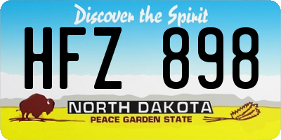 ND license plate HFZ898