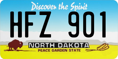 ND license plate HFZ901