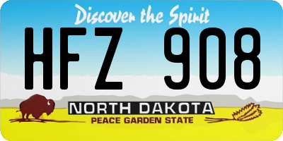 ND license plate HFZ908