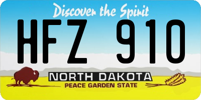 ND license plate HFZ910