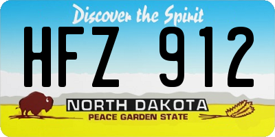 ND license plate HFZ912
