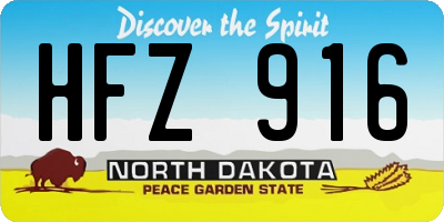 ND license plate HFZ916