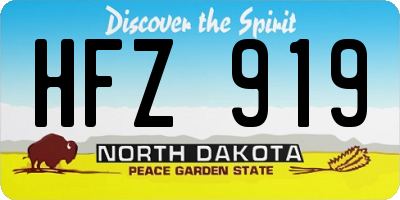 ND license plate HFZ919