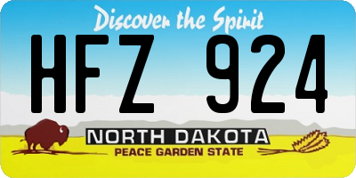 ND license plate HFZ924