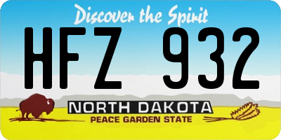 ND license plate HFZ932