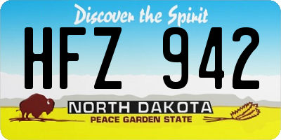 ND license plate HFZ942