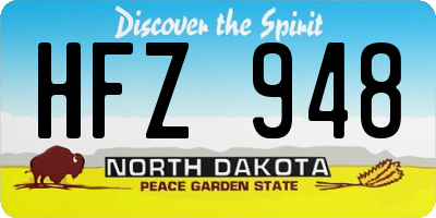 ND license plate HFZ948