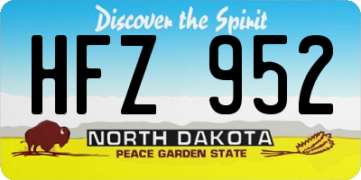 ND license plate HFZ952