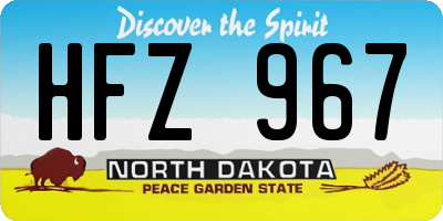 ND license plate HFZ967