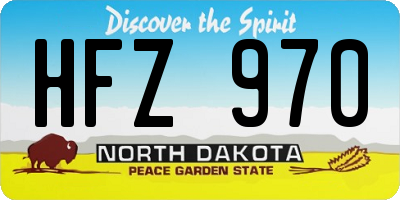 ND license plate HFZ970