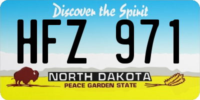 ND license plate HFZ971