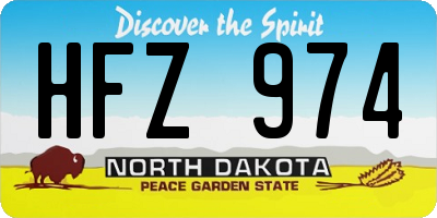 ND license plate HFZ974