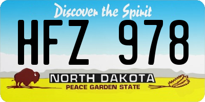 ND license plate HFZ978