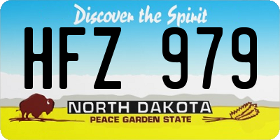 ND license plate HFZ979