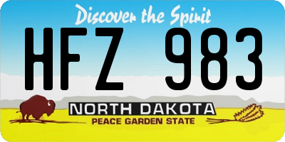 ND license plate HFZ983