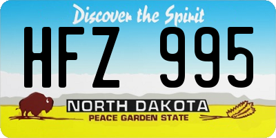 ND license plate HFZ995
