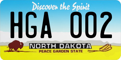 ND license plate HGA002