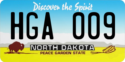 ND license plate HGA009
