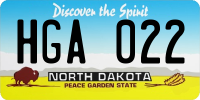 ND license plate HGA022