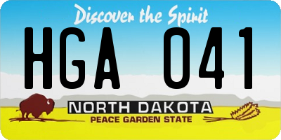 ND license plate HGA041