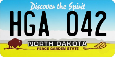ND license plate HGA042