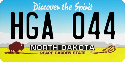 ND license plate HGA044