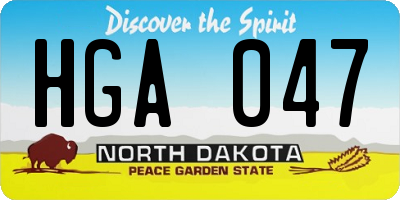 ND license plate HGA047
