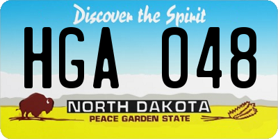 ND license plate HGA048
