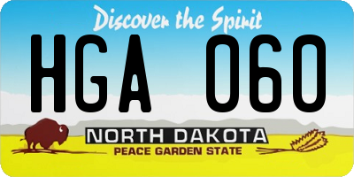 ND license plate HGA060