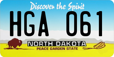 ND license plate HGA061